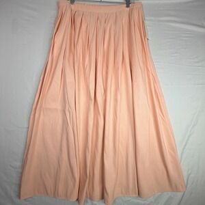 A New Day Peach Pleated Maxi Skirt Womens XL Recycled Polyester Pink Orange